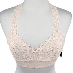 Felina Jezebel Women’s Pale Pink Lace Bralette Size Small New